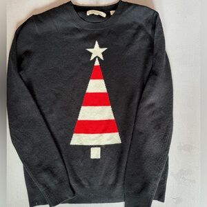 Chinti and Parker Black Wool Christmas Tree Sweater - Size S